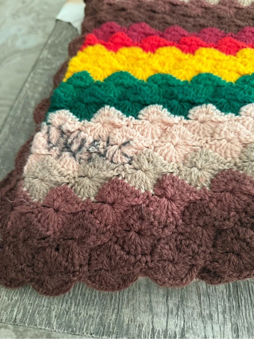 Handcrafted Multicolor Crochet Throw Blanket - Cozy Home Accent